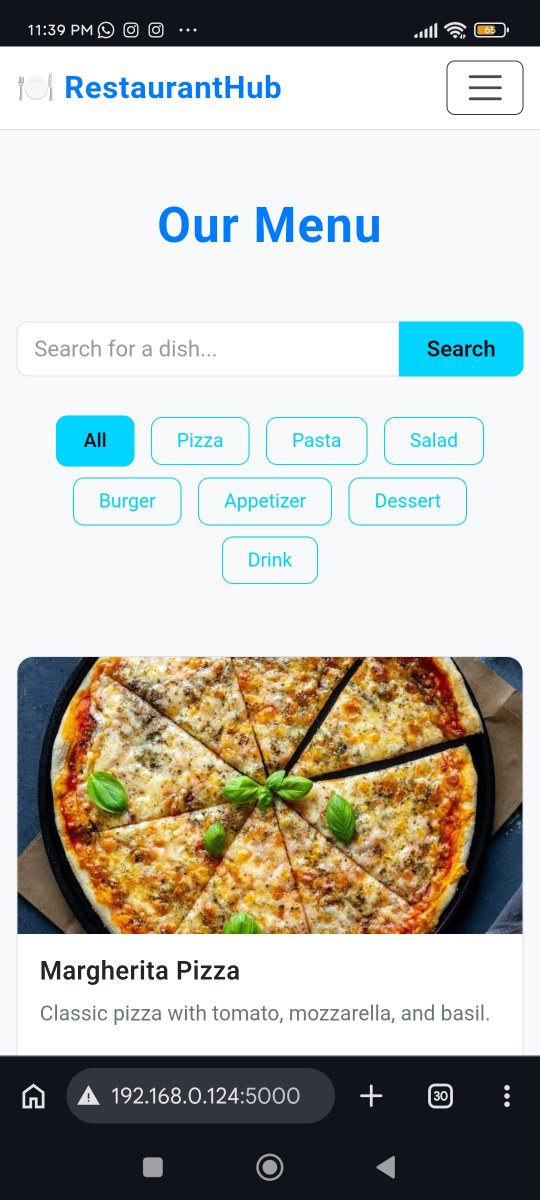 simomaxd's tweet photo. Just finished my new project: RestaurantHub!
A complete web app for restaurants &amp; cafes:
 Menu + search-Reservations-Orders-Reviews-Loyalty points-3 languages
•Built with Python, Flask, SQLite, Bootstrap.
*Available for sale or freelance work.
#Python #Flask #WebDevelopment https://t.co/WijB7UVNC1