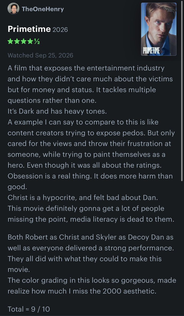 The1onlyH's tweet photo. Robert Pattinson we gotta get you that Oscar man. Makes me want know which part Christ Hanson walked out off during this movie. In no way this movie makes you feel bad about the pdf. Victims still get no justice. But not many gonna get that. https://t.co/C6zhhJgsTm