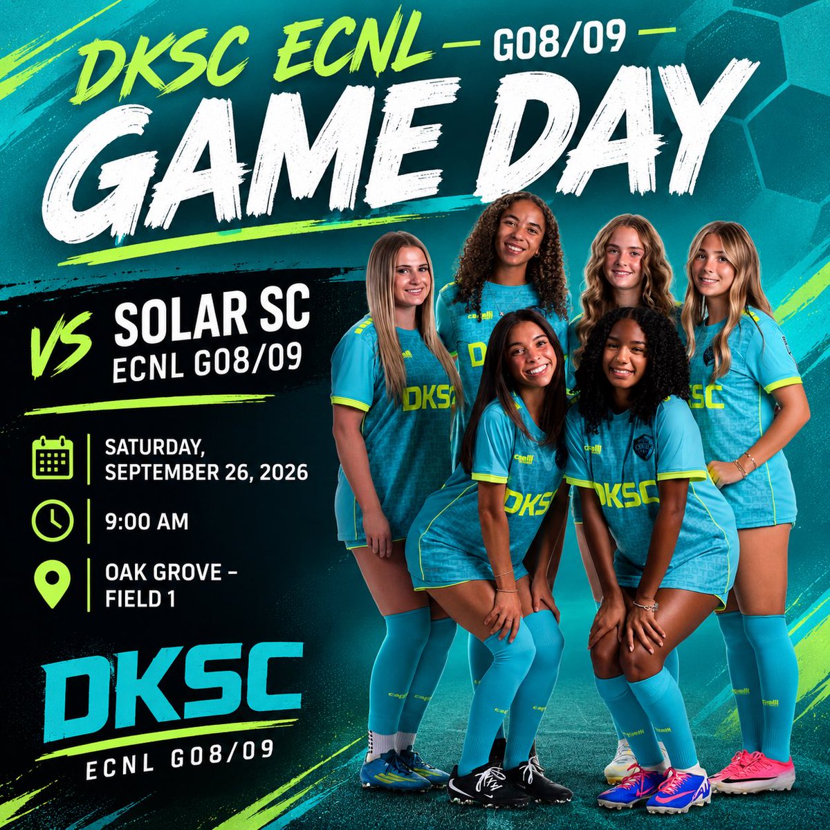 DKSC09gECNL's tweet photo. GAME DAY IS COMING!
The DKSC girls are back on the field this Saturday! 💪🔥 https://t.co/qKAWUFLrHT