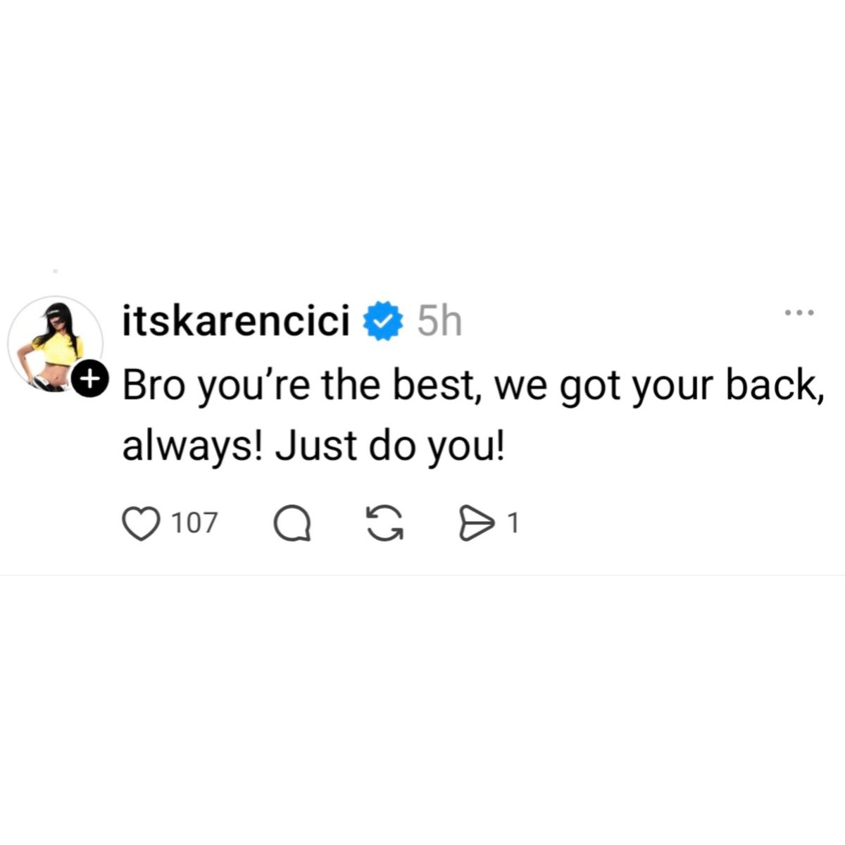 JacksonWGlobal's tweet photo. [THREADS] 260926

Karencici replied to Jackson's post on Threads ❤️

"Bro you're the best, we got your back, always! Just do you!" 

#JacksonWang #王嘉尔 #잭슨 #TEAMWANG @JacksonWang852 https://t.co/oOGlY1zYKM
