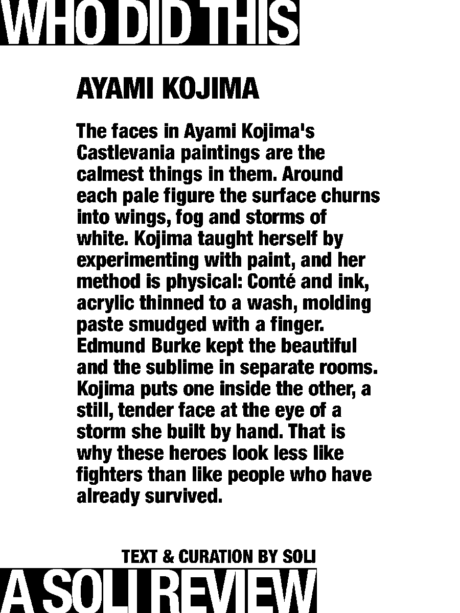 solisolsoli's tweet photo. Faces that have already survived, Castlevania · Ayami Kojima https://t.co/S9nCZkci7v