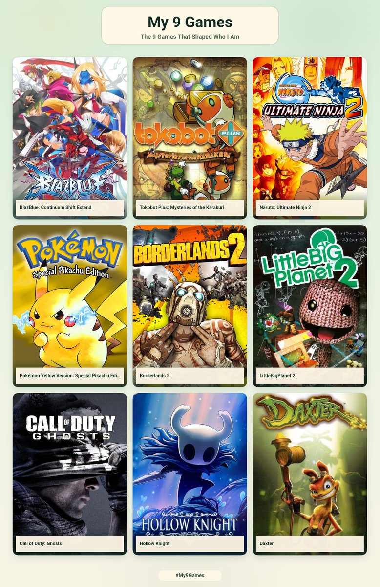 Zayer2K's tweet photo. All of these aren't the best in their series but they are my introduction to many of these series and influenced me alot. https://t.co/Gwc5a4GWro