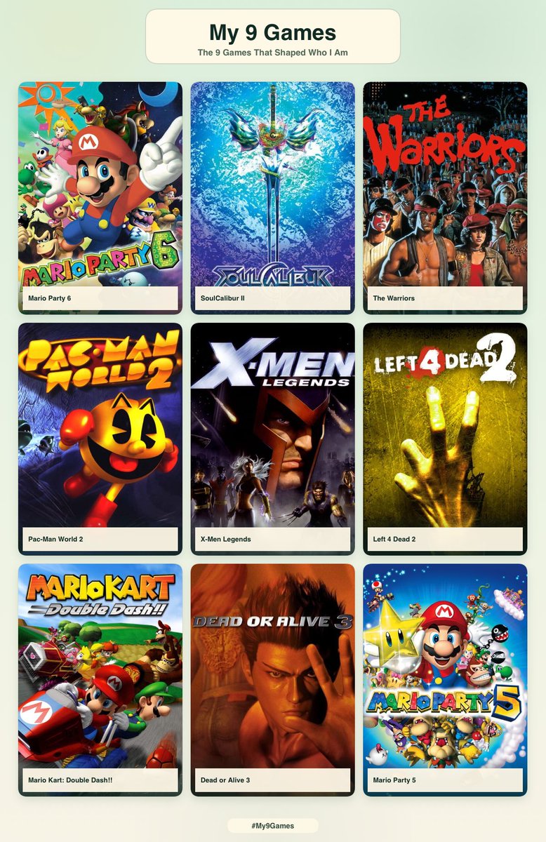 Stephonswae's tweet photo. My top 9 games! Yea I’m a lil toxic lol https://t.co/nv24xTt4mS