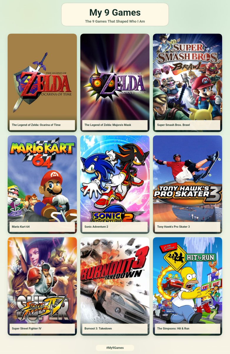 shadowzelda99's tweet photo. 9 games that shaped who I am! https://t.co/cw9veyKFkQ