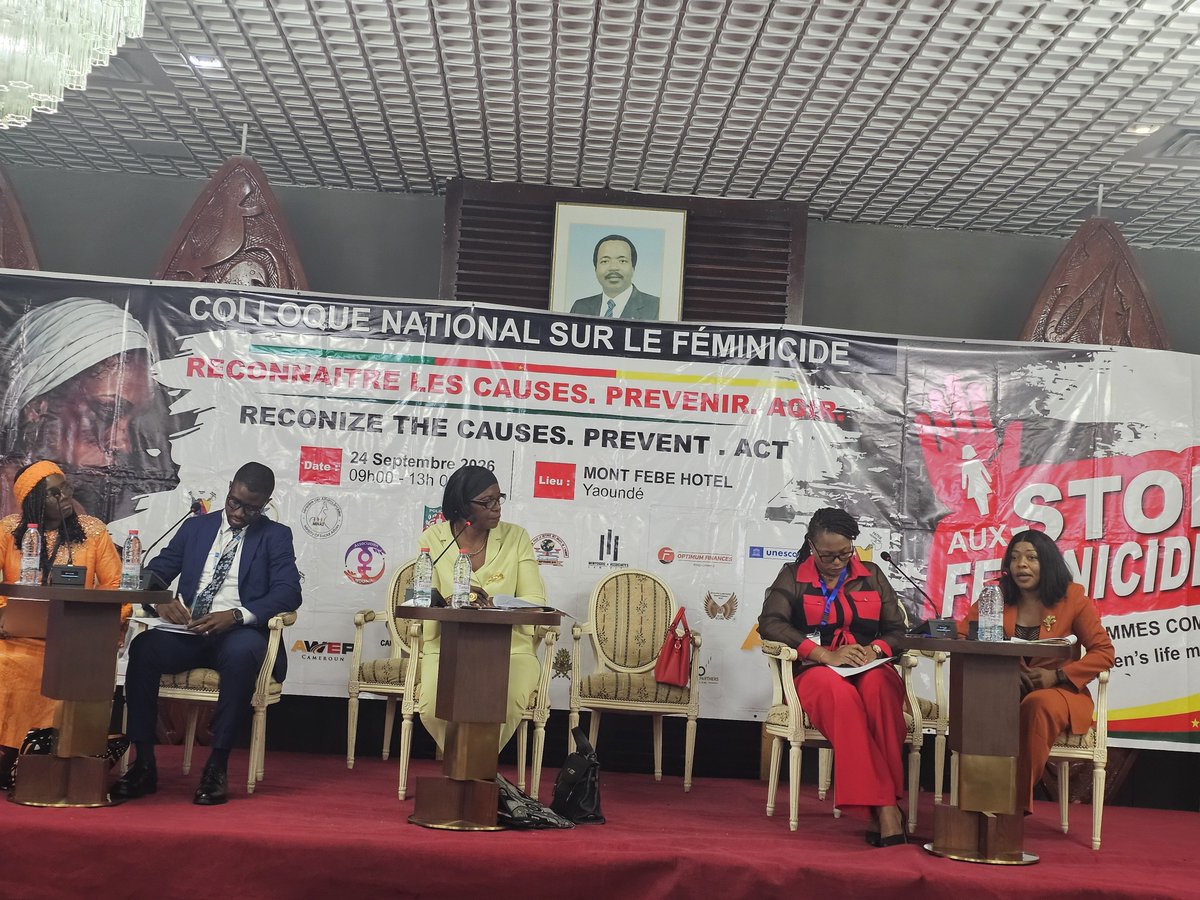 Reachoutreo's tweet photo. At Cameroon’s National Colloquium on Femicide in Yaoundé, the call was clear: recognise, prevent and act.
The Yaoundé Joint Declaration must become protection, justice and safe options for every woman and girl. No cry for help should go unanswered.
#StopFemicide #EndGBv https://t.co/CYH42EBT5U