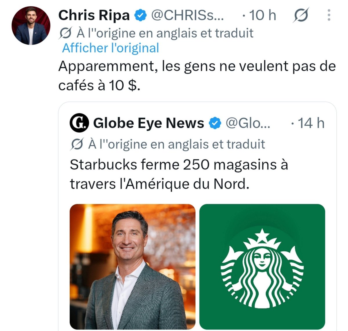 cWilly4's tweet photo. Jamais compris pourquoi ça marchait.
Apparemment les gens cessent de payer une fortune pour de la merde.
#Starbucks
Un peu comme le #LUXE #LVMH qui s'effondre en #Chine
Les gens réfléchissent on dirait. https://t.co/Tu3sxqmhpi