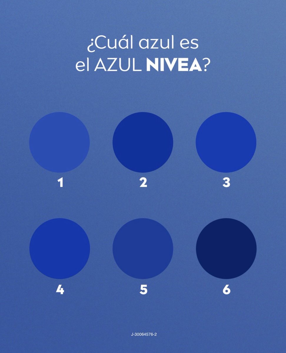 NiveaVenezuela's tweet photo. ¿Cuál crees que es el verdadero AZUL NIVEA? 👀💙
Déjanos tu respuesta en los comentarios: 1, 2, 3, 4, 5 o 6. 👇🏼 ¿Qué tan NIVEA Lover eres? ✨
J-30064576-2
#NIVEAVenezuela #NIVEALover #AzulNIVEA #NIVEA #TriviaNIVEA https://t.co/ByWdkwdvrg