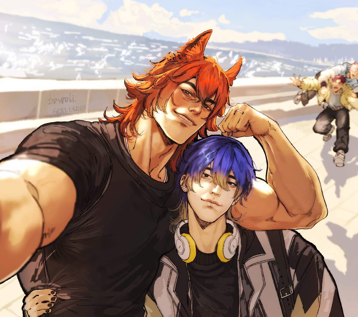 gray_esteem's tweet photo. posting here as well, as asked! 
im planning to finish the whole series. 
+ a couple of additional SettPhel arts, bc I love them so much I'd sell my soul to draw more of them. 
#heartsteel #art #fanart #sett #aphelios #settphel #kayn #ezreal https://t.co/5FFxWe2YUy