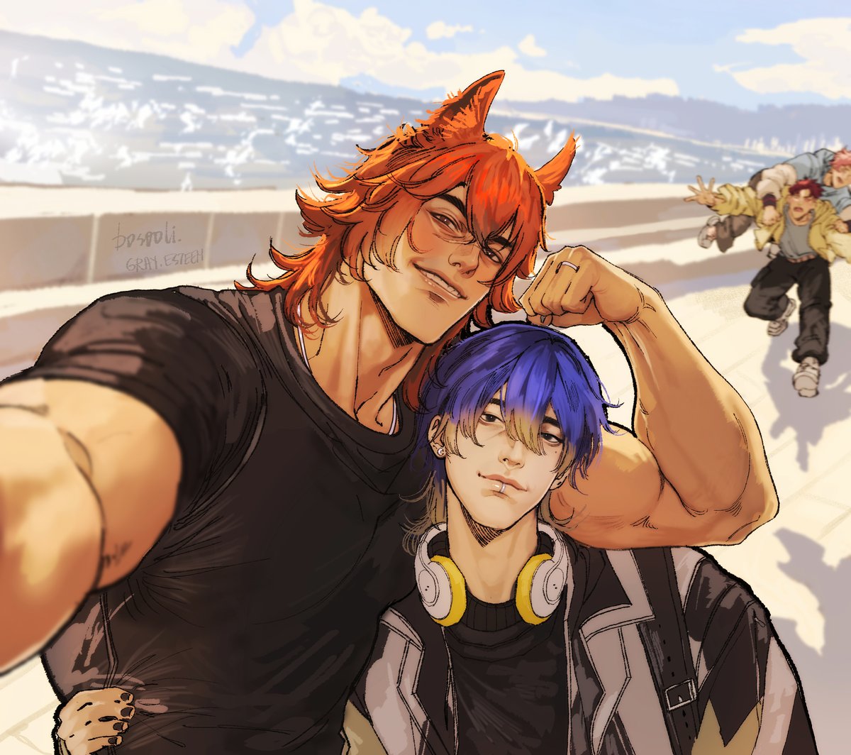 gray_esteem's tweet photo. posting here as well, as asked! 
im planning to finish the whole series. 
+ a couple of additional SettPhel arts, bc I love them so much I'd sell my soul to draw more of them. 
#heartsteel #art #fanart #sett #aphelios #settphel #kayn #ezreal https://t.co/5FFxWe2YUy