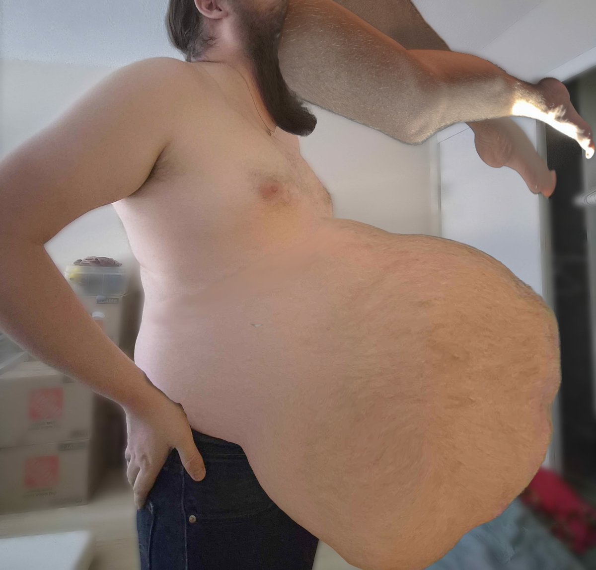 tallion97's tweet photo. Hey y’all @vore4life here. Told this lucky morsel he was ripe and what do you know I was right? Get your goodbyes in now, he ain’t gonna be hearing you much longer 😏😈

#profileplay #malevore #permavore https://t.co/9us42IEOY1