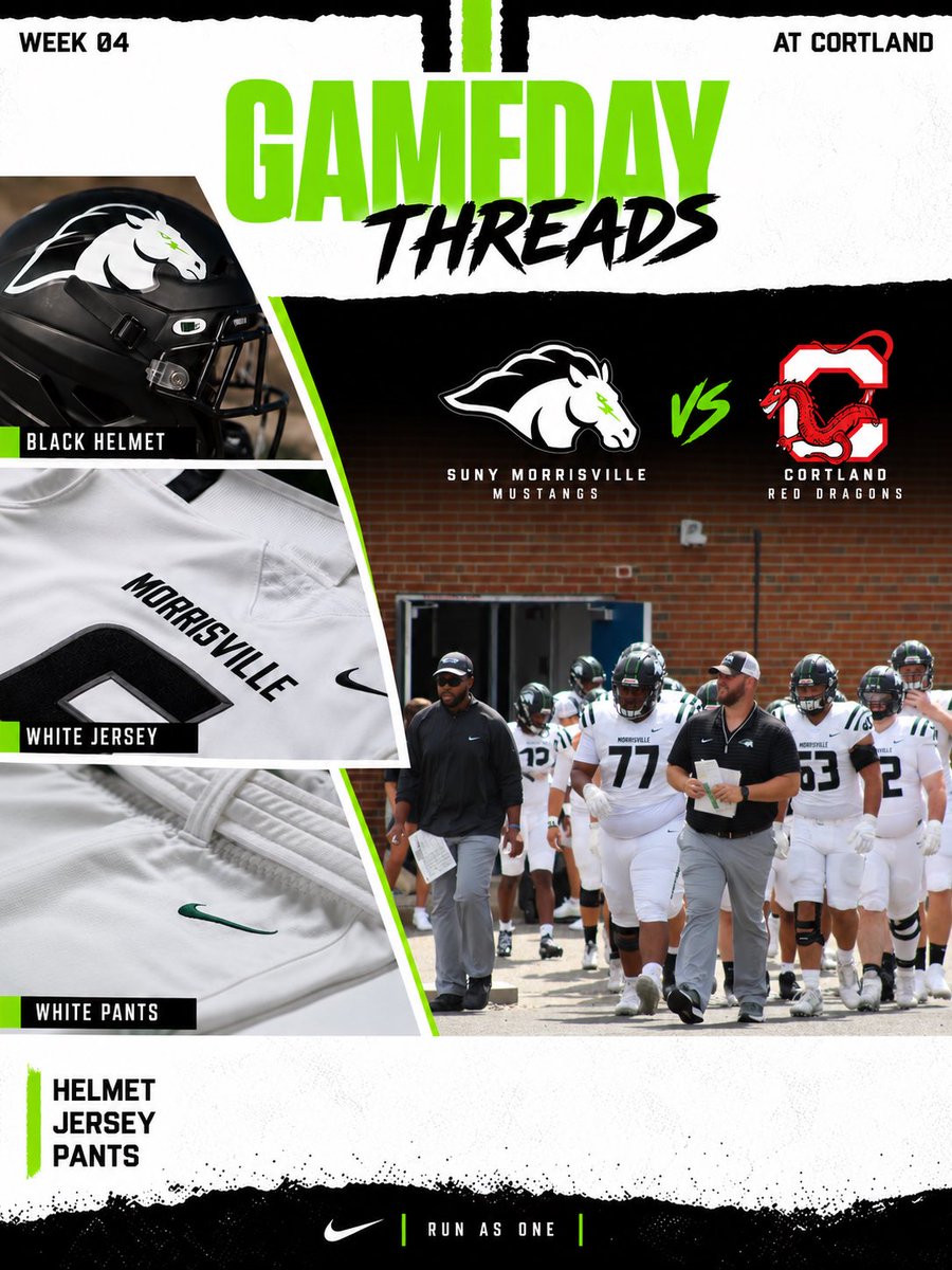 MvilleMustangFB's tweet photo. All white for the road. ⚪️⚪️🥶
Mustangs are headed to Cortland. 🐎
#TheVille | #RunAsOne https://t.co/C1OoyxItqk