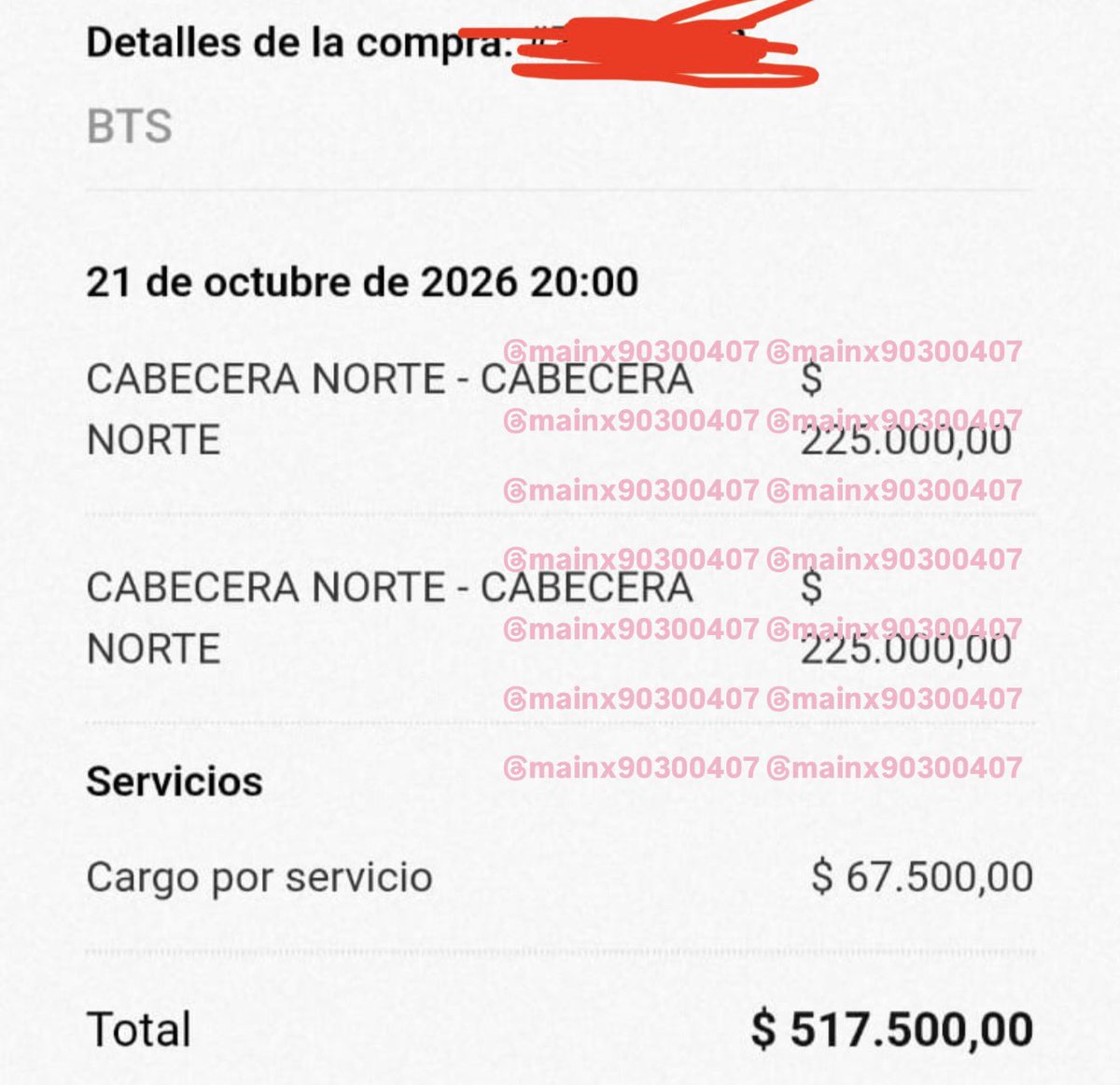 mainx90300407's tweet photo. Vendo entrada para BTS en Argentina
21 de octubre, Cabecera Norte. Trato presencial en cualquier shopping de CABA. Mi amiga no puede ir y me quedó demás. Interesados al md

#BTS_WORLDTOUR_ARİRANG #BTS_ARİRANG #btsarmyforever #bts https://t.co/UP9G0q7Yud