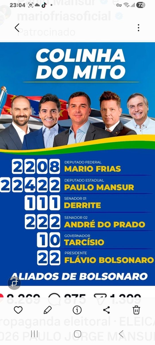 ClenecirSa20830's tweet photo. @MachadoDarlon Esses serão os meus candidatos!! https://t.co/iCEkCXfEXL