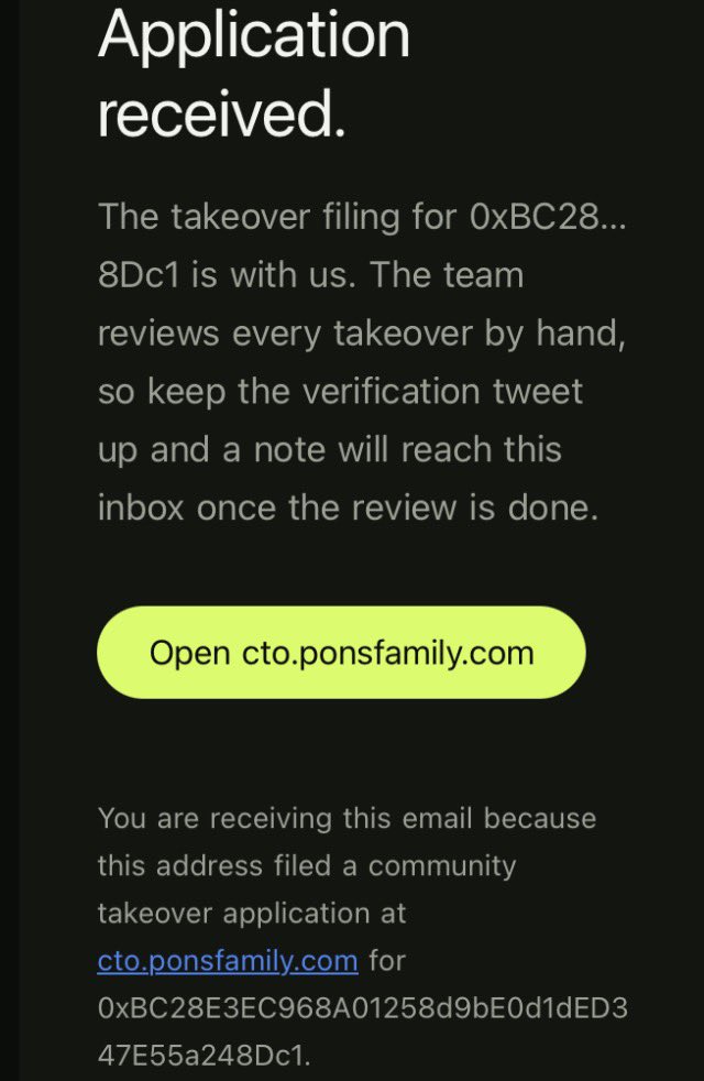 PonsMuse's tweet photo. The PONS MUSE community takeover application has been submitted. ❤️

Our social channels are set up under PONS MUSE, and we’re awaiting a response from @ponsdotfamily.

As soon as we hear back, we’ll share an update and get to work.

CA: 0xbc28e3ec968a01258d9be0d1ded347e55a248dc1 https://t.co/OAuO78KEIk
