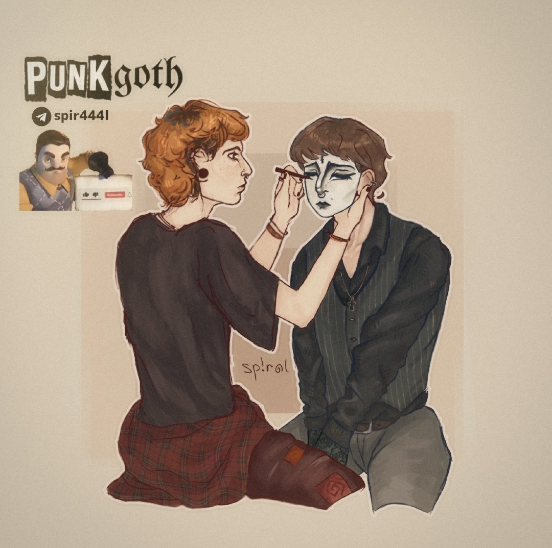 sunchouseeee's tweet photo. I'm back! Punkgoth byler because i missed them #byler https://t.co/3lDu2R28LE