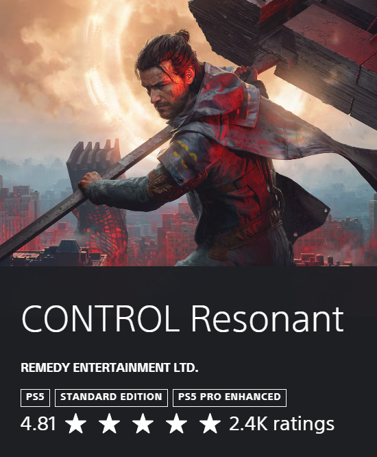 GermanStrands's tweet photo. Control Resonant has pretty damn good user reviews on the PS Store with 4.81 stars out of 5.

It makes me really happy to see that so many people are enjoying the game. https://t.co/0rbnSwzjYz