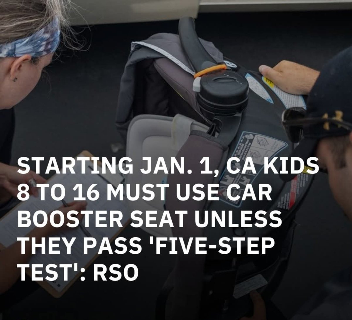 TaraBull's tweet photo. 🚨 CALIFORNIA WANTS 16-YEAR-OLDS IN BOOSTER SEATS

This is INSANE

Starting January 1, 2027, kids ages 8 to 16 have to pass a “Five-Step Test” before they can ride without a booster.

Fail any step and your 15-year-old — the one who can legally drive in some states — is back in a booster seat.

5 part test: 1. Sit all the way back. 2. Knees bent over the edge. 3. Belt across the chest just so. 4. Lap belt on the thighs. 5. Stay like that the whole trip.

This is the state that already treats childhood like a liability. Now they’re writing height-and-posture tests into the vehicle code so a teenager who doesn’t sit “correctly” can get you a ticket.

Gavin Newsom signed it. AB 435.

They will tell you it’s “only if the belt doesn’t fit.” They always start there.

Then the reminder goes out from the sheriff. Then the checkpoints. Then the fine.

WE DO NOT HAVE TO LIVE LIKE THIS!!!!!!!