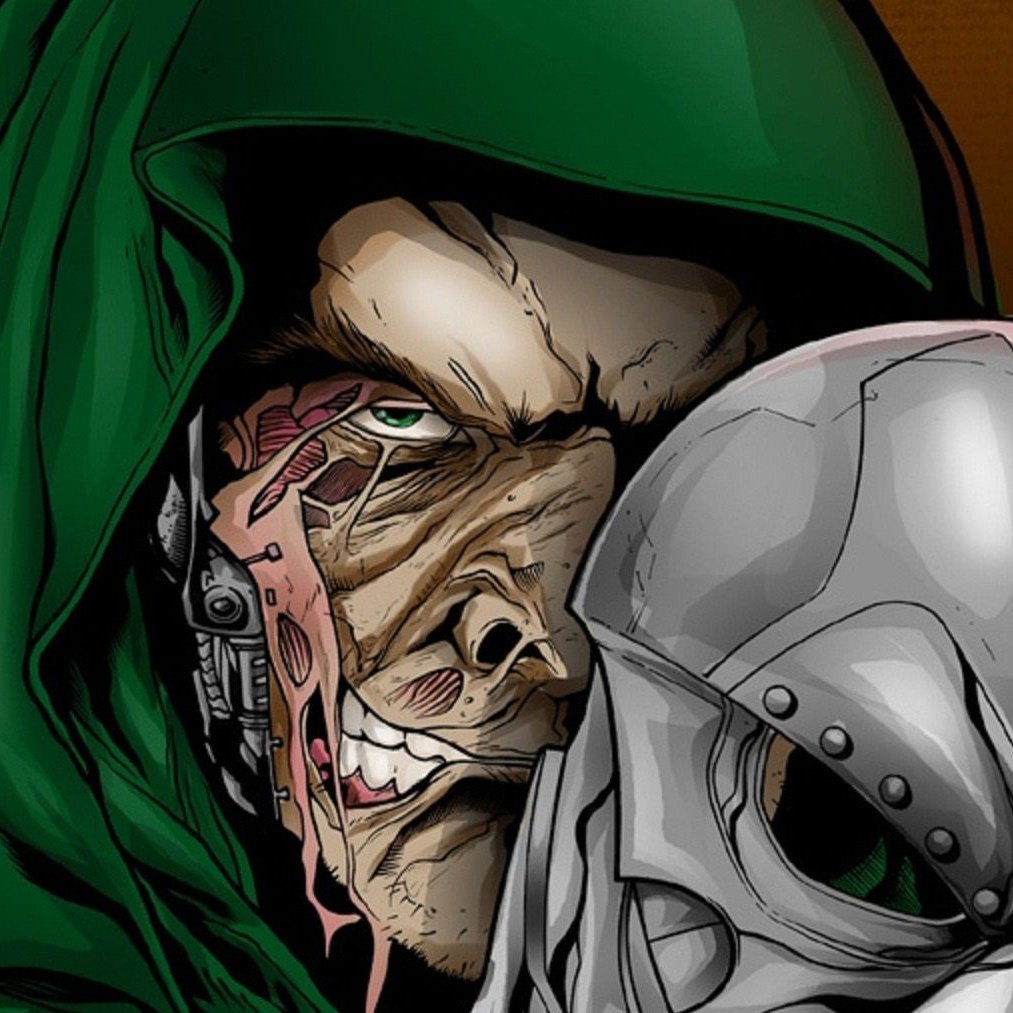 ReedHatingQueen's tweet photo. Fun fact about Doom:
She kept the scar to always have a way to hate Richards, even if she's forgiven him for everything..

In the vein of that, her glasses only have one glass in them, on the scarred side bc the chemicals got in her eye :> https://t.co/gAjrX64l4b