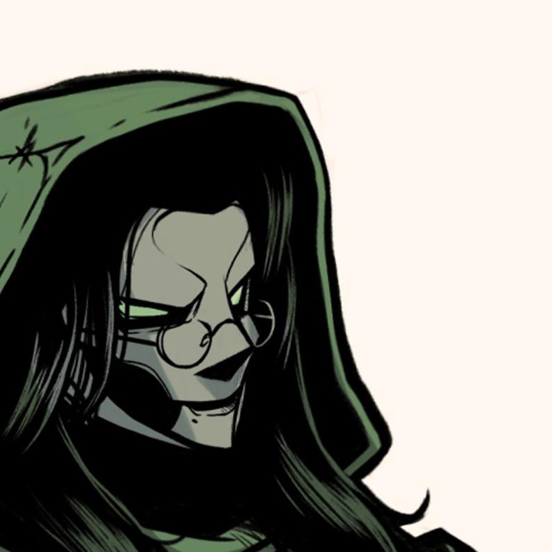 ReedHatingQueen's tweet photo. Fun fact about Doom:
She kept the scar to always have a way to hate Richards, even if she's forgiven him for everything..

In the vein of that, her glasses only have one glass in them, on the scarred side bc the chemicals got in her eye :> https://t.co/gAjrX64l4b