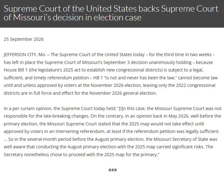 ThePoliticalHQ's tweet photo. Maybe the likes of @SpeakerTimJones, @tomestes, @GovMikeKehoe, and @DLHoskins will finally shut the fuck up about this, but probably not.

They believe it’s “disenfranchising voters” to use a lawful map that is the law of the land in Missouri, but it’s not disenfranchising voters to force them to vote using a map that doesn’t even exist.

Conservative Logic 101…