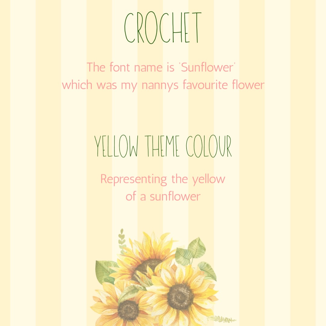 iankasurtada's tweet photo. A crochet business close to my heart, named after my late nanny, who loved all things crafty. Swipe to discover the meaning behind our logo. https://t.co/QixUzrStog