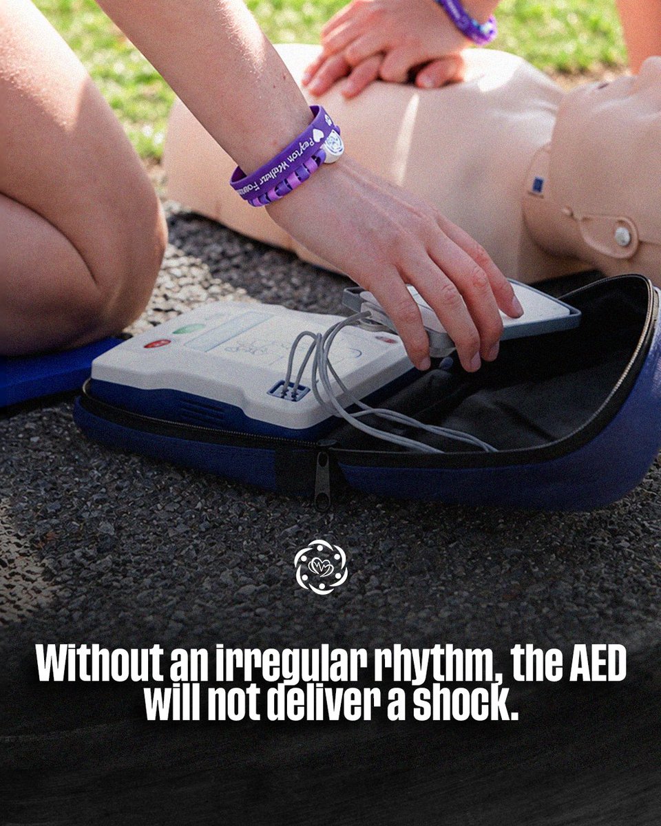 HuddleForHearts's tweet photo. Can an AED hurt someone?
An AED will never deliver a shock if the heart is functioning normally.
This misunderstanding prevents AEDs from being used as often as they should be.
Learn more about AEDs and how easy they are to use - link in bio.
Anyone can save a life.
#AEDs https://t.co/8d6K53vLqG