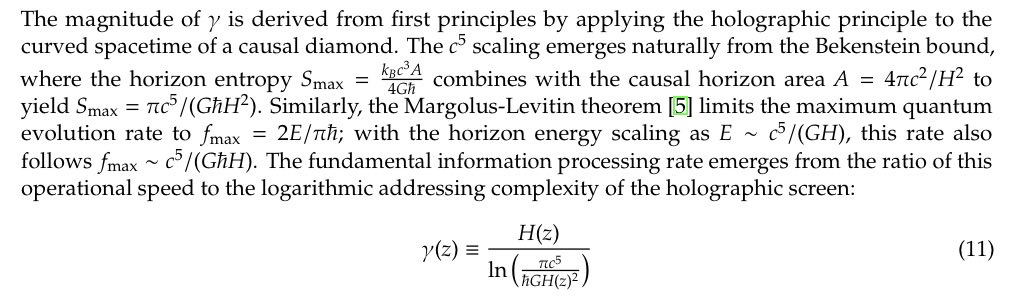 BryceWeiner's tweet photo. @JackyReaps @undacappn From one of my papers peer reviewed and published last year “Destroying the Multiverse”.

Gamma is the rate at which information becomes reality. It changes as the universe expands and becomes slower. https://t.co/PfEySQA2sZ