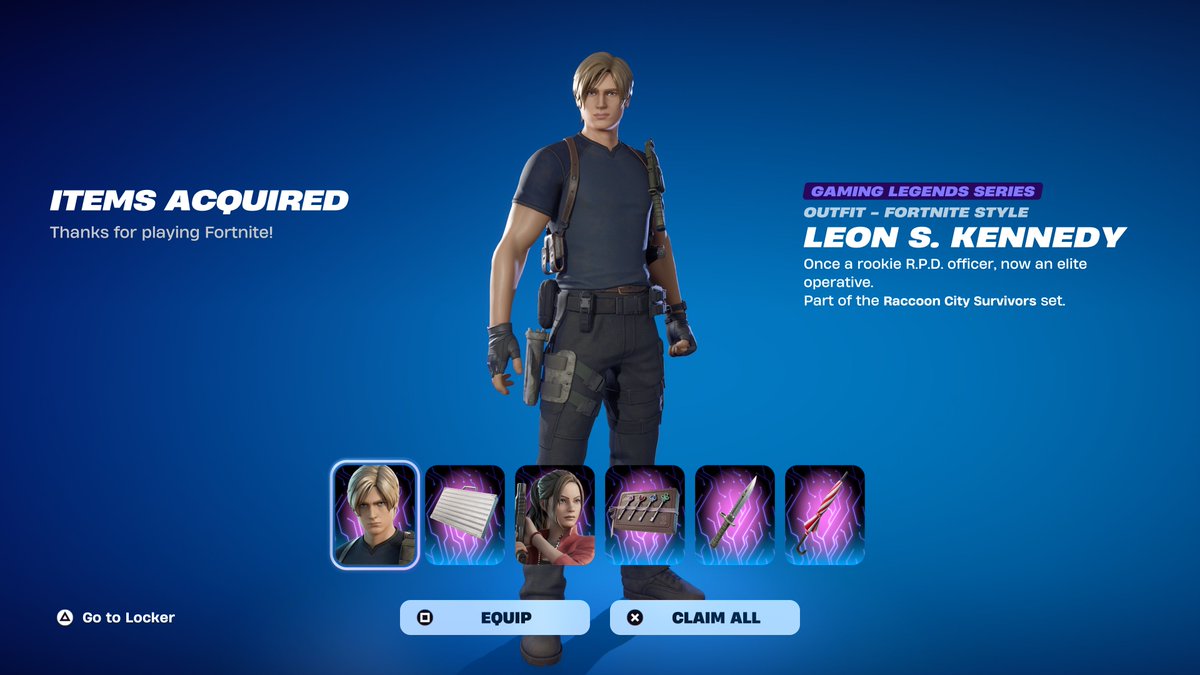 FortniteFNLK's tweet photo. Fortnite Resident Evil Leon S Kennedy Skin Giveaway 🎁

To Enter: 
❤️♻️ LIKE &amp; RETWEET
📲 FOLLOW @FortniteFNLK @braniyt 
🛑 SUBSCRIBE https://t.co/D1nREDDIhN
🎙️JOIN DISCORD https://t.co/5Hh97mq8I0
✅ COMMENT “DONE” https://t.co/ulc8BpEyci