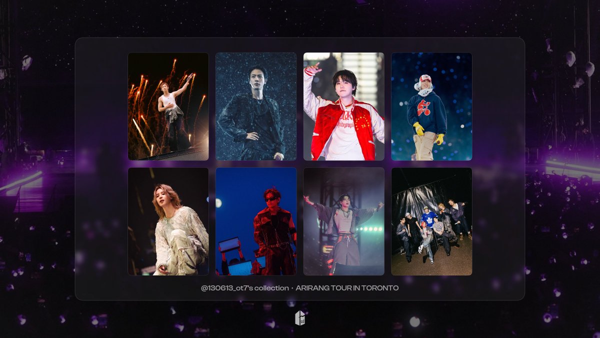 130613_OT7's tweet photo. 346th COLLECTION COMPLETED🇨🇦
ARIRANG TOUR IN TORONTO✅️
#bcdtrading #bcdtrades #BCDtrade https://t.co/w24eHtxExg