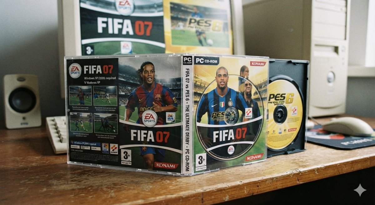 MorpheusKane's tweet photo. The ultimate dream football video game - FIFA 07 vs PES 6: The Ultimate Derby.
⚽️🔥💚
N.B. Sorry if this AI slop bothers you, but this is a huge missed opportunity by EA and Konami, possible only if they worked together in 2006.
😁
#PES6 #FIFA07 #Football #EA #Konami https://t.co/exltgnYBdC