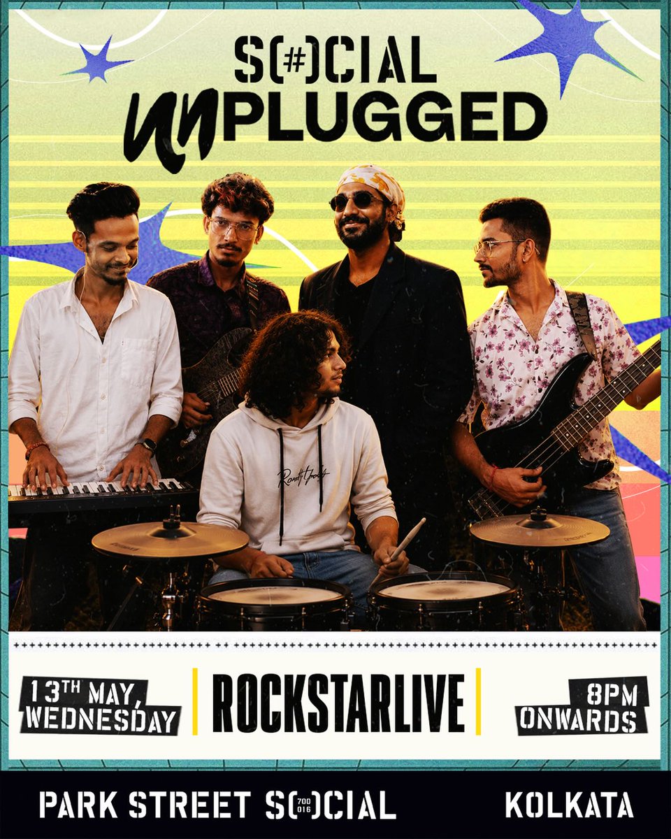 benjaminng8l74's tweet photo. SOCIAL Unplugged is back with an evening of live music and pure vibes! Catch The Rockstar performing live at Park Street SOCIAL, Kolkata. Park Street SOCIAL
13 May, Wednesday
8 PM onwards

See you there for a midweek musical escape! https://t.co/uP8IKB9GP8