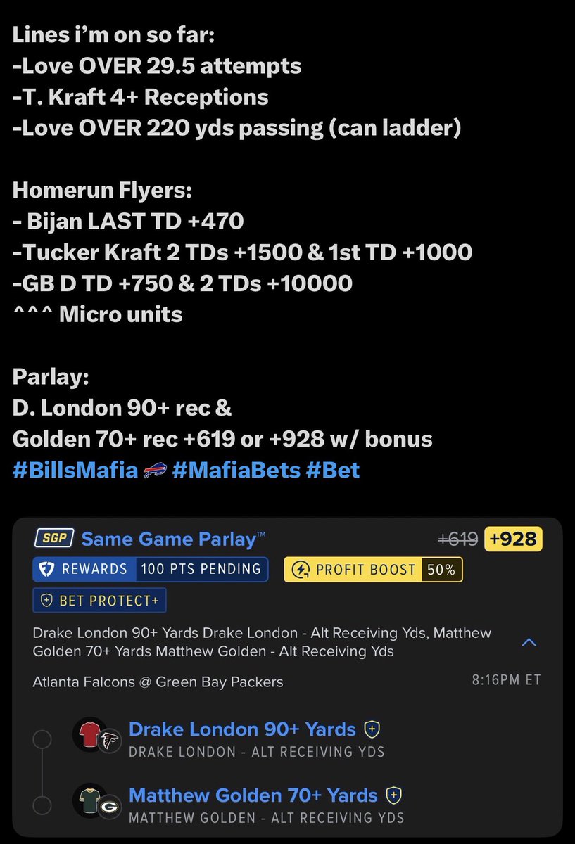 MafiaBets716's tweet photo. After back to back to back wildly profitable primetime games, week 3 of #MafiaBets comes at you live starting soon, 8:30 est on @OverreactionBuf 

https://t.co/6WQSi3nfdA https://t.co/xGOrYeXife
