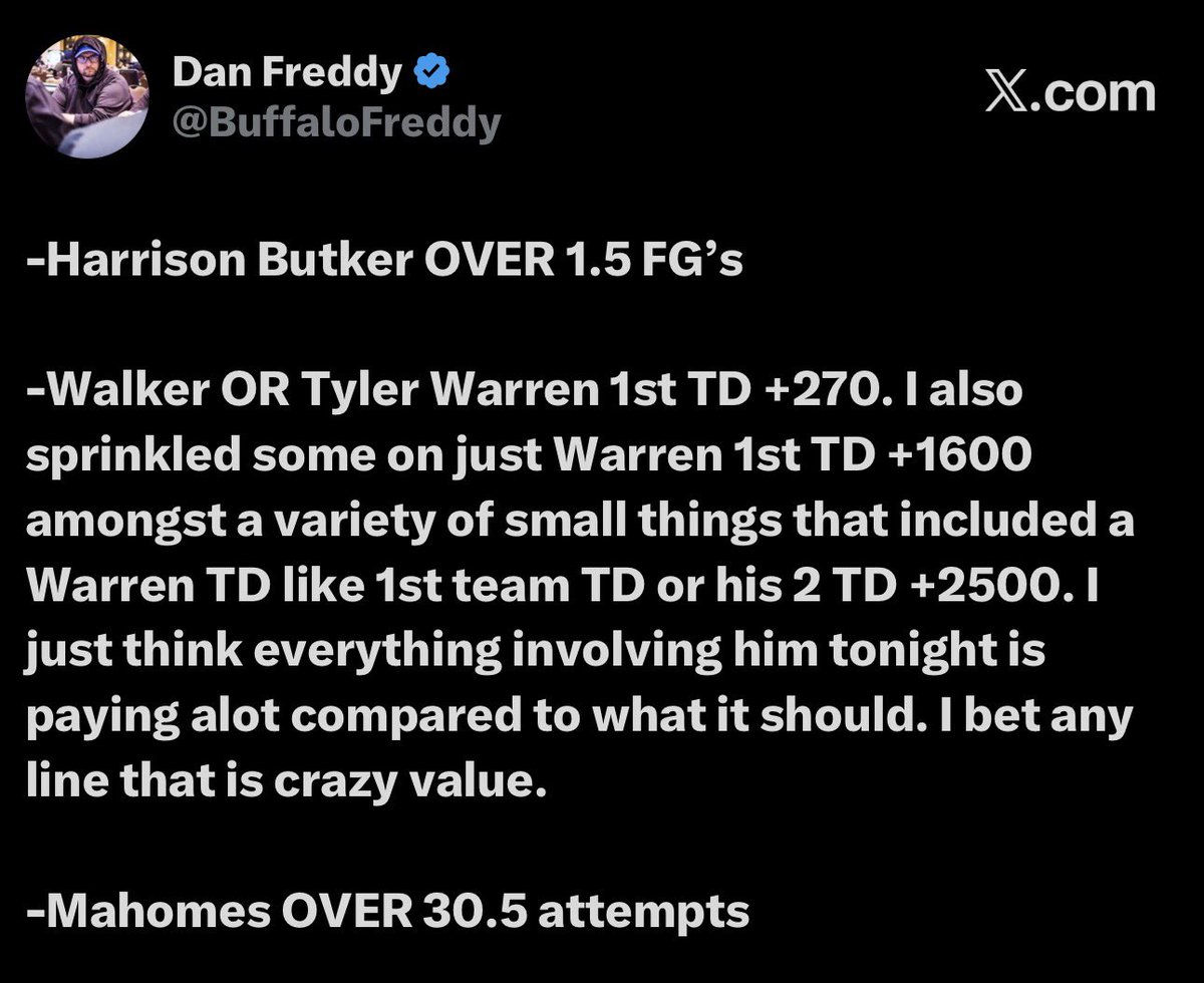 MafiaBets716's tweet photo. After back to back to back wildly profitable primetime games, week 3 of #MafiaBets comes at you live starting soon, 8:30 est on @OverreactionBuf 

https://t.co/6WQSi3nfdA https://t.co/xGOrYeXife