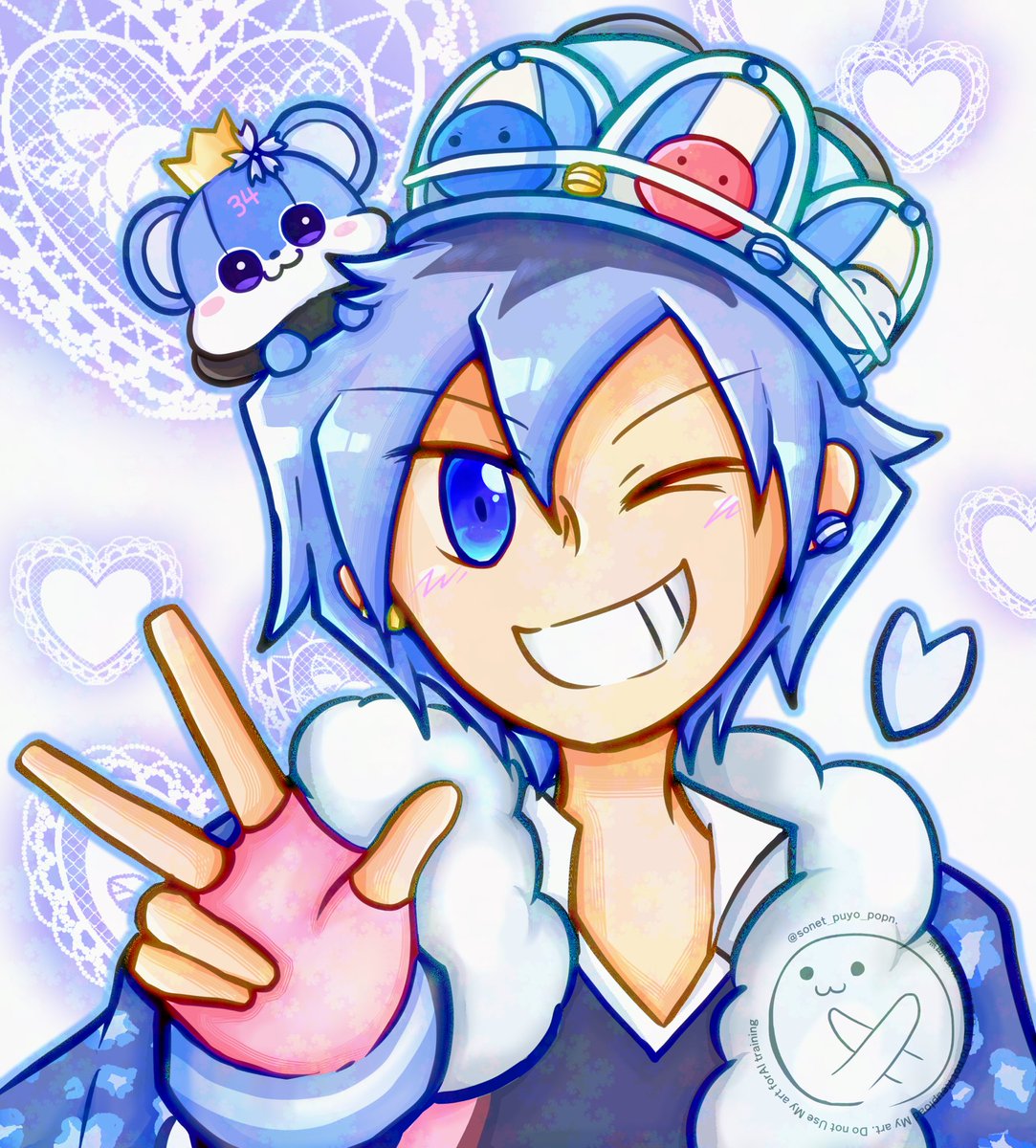 sonet_puyo_popn's tweet photo. 2Pチャラ王(帝王)くんできた〜🙌✨
ほんま色味可愛すぎるし、王冠姿良すぎる……🙏🙏可愛いね……
#popn_art https://t.co/XKKFQHKyk8