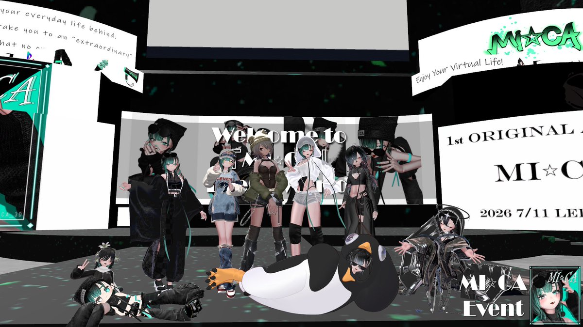 gabupanda25's tweet photo. 残り組で集合写真❣

MI☆CAの☆部分で一緒にビクトリー!!!!!!!!!!!
#MICA_3D #MICA_FC #VRChat https://t.co/Mu4eYWvkuA