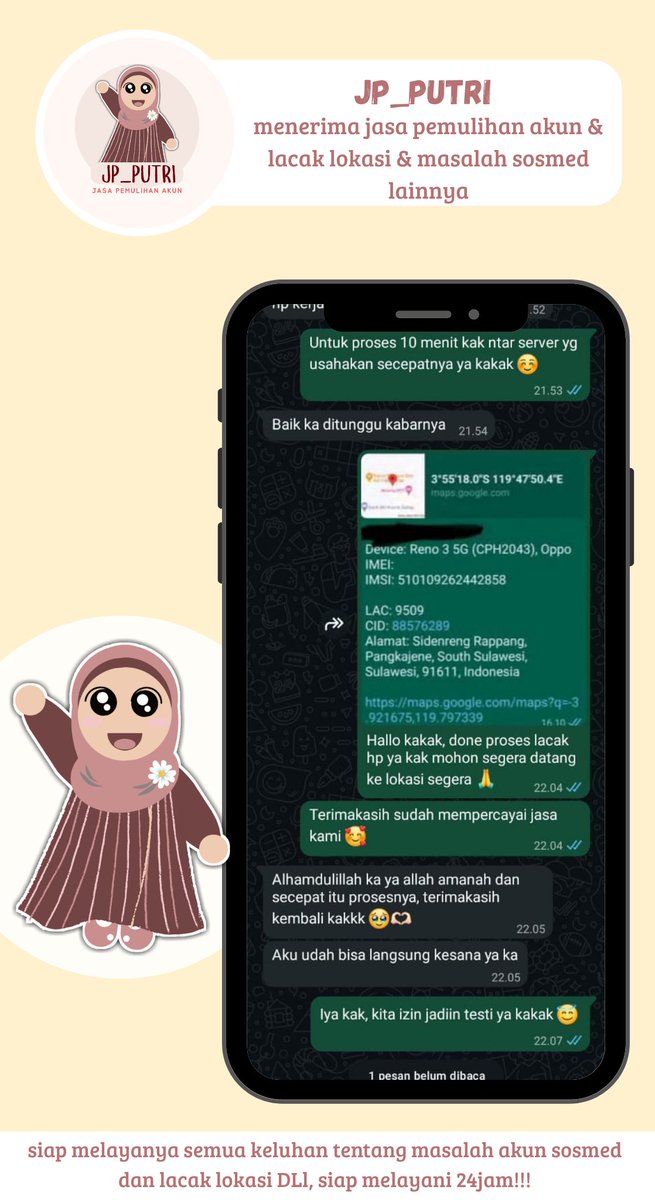 bernjmyur's tweet photo. All JASA❕

💭jasa hapus akun
💭jasa pemulihan &amp; balikin akun lupa pasword/ke hack
💭jasa lacak lokasi
💭jasa sadap wa
💭jasa lacak hp hilang by no hp/imei/akun
💭jasa hack/pemulihan akun (email,ig,wa,twiter/x, fb,tiktok)

Fast Order &amp; Amanah!

WHATSAPP ADA DIBIO PROFIL✨ https://t.co/QqxNR8aHHS