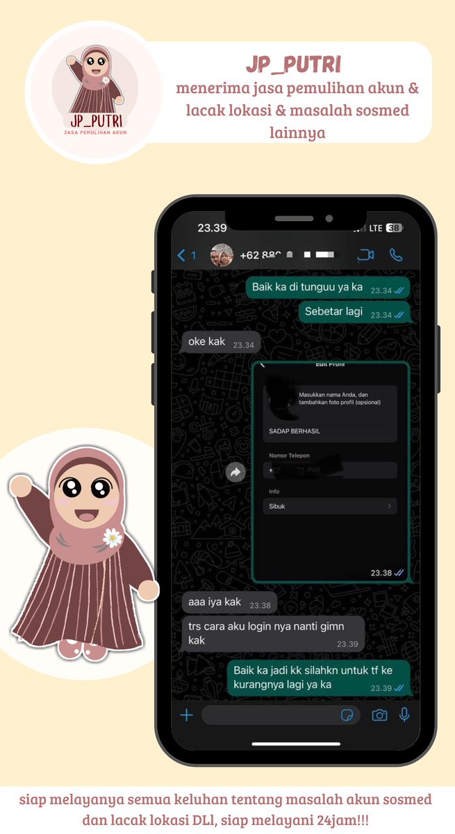 bernjmyur's tweet photo. All JASA❕

💭jasa hapus akun
💭jasa pemulihan &amp; balikin akun lupa pasword/ke hack
💭jasa lacak lokasi
💭jasa sadap wa
💭jasa lacak hp hilang by no hp/imei/akun
💭jasa hack/pemulihan akun (email,ig,wa,twiter/x, fb,tiktok)

Fast Order &amp; Amanah!

WHATSAPP ADA DIBIO PROFIL✨ https://t.co/QqxNR8aHHS