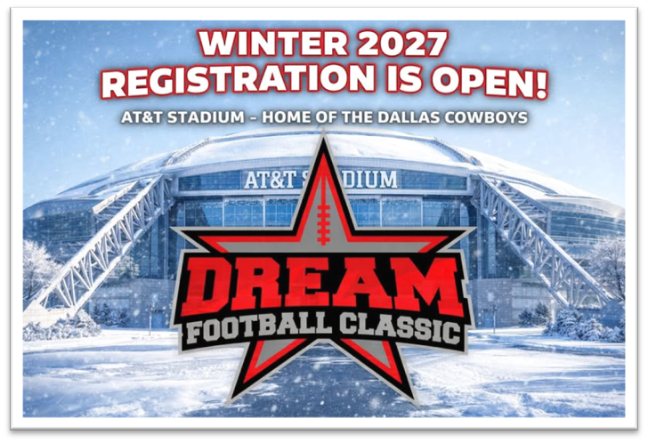 CoachDonRue's tweet photo. @Nextup_9 @Nextup_9 Great YAC and get away speed, I would like to invite YOU to attend our showcase in DALLAS at Cowboys-AT&amp;T Stadium! DREAM Events have ADDED Great Value to Prospects just like You! Click below for more info!

https://t.co/ApwXvE4rWE https://t.co/j9GqkYm2RN