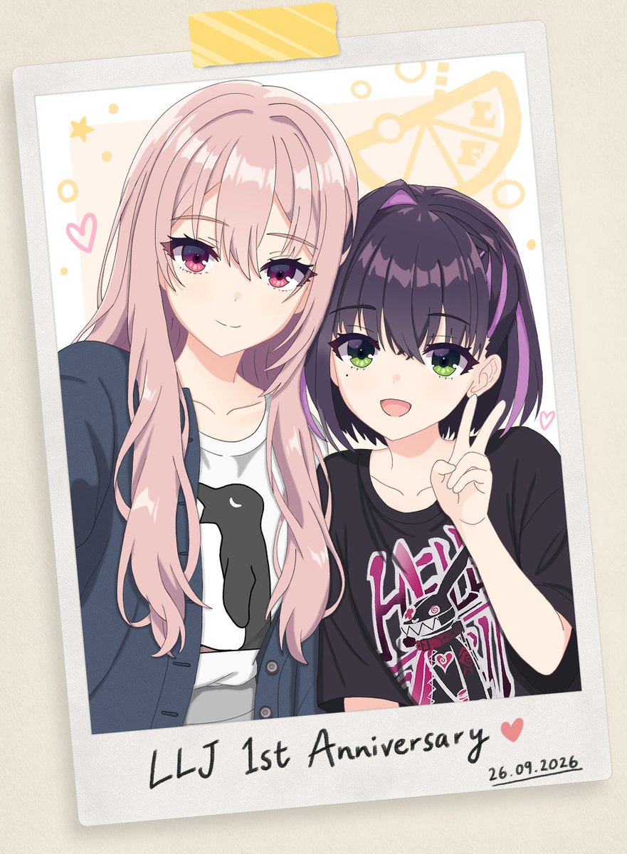 Shiroha1996's tweet photo. 『ライムライト・レモネードジャム』1周年おめでとうございます！🍋💜
記念に、ポラロイド風の一枚を描きました📸✨
これからも大好きな作品です！
#ライムライト・レモネードジャム #ゆずソフト https://t.co/h5v6zrNhnm