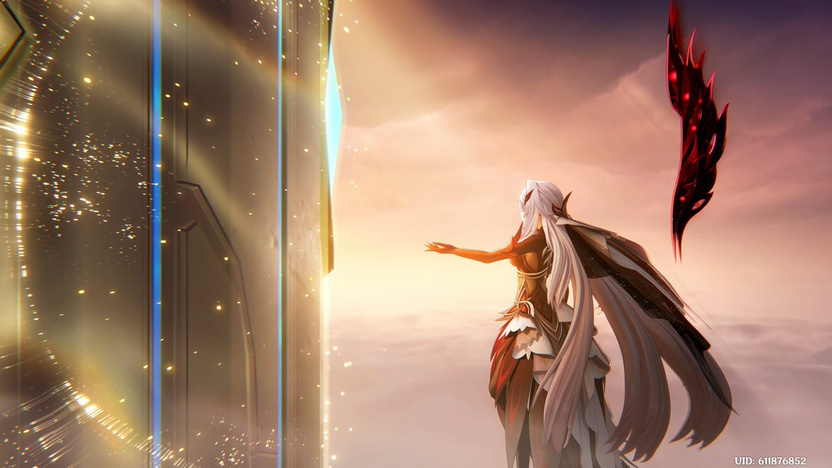 HarajukuKenn__'s tweet photo. She didn’t just do this as a way of getting revenge on Snezhnaya and humans. But also the heavenly principles themselves. 

The HP took the authority from her so in her final act of rebellion she is attempting to reverse all of their work over making Teyvat habitable for humans. https://t.co/VuRrNScpn2