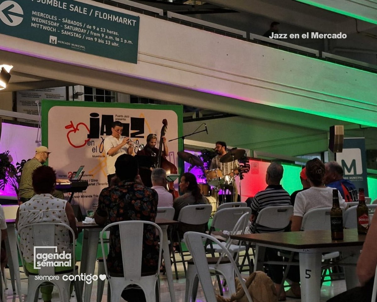 psoeportuense's tweet photo. 🎷 Cultura, música y talento local en nuestra agenda del fin de semana 🌹

Este fin de semana hemos estado presentes en el primer acto de la muestra "Jazz en el Mercado", disfrutando de las actuaciones de Idafe Pérez y del Gino Marcelli Quartet en el marco de este consolidado ciclo musical de Puerto de la Cruz.  

Además, hemos visitado el Gran Hotel Taoro para disfrutar de la primera edición de Poderío: Pop Up Market, un magnífico escaparate con marcas canarias dedicadas a la moda, el diseño, la artesanía y la decoración. 

Apoyar este tipo de iniciativas es fundamental para impulsar el talento local, fomentar el comercio de proximidad y dinamizar la economía de nuestra ciudad.

Nos representaron en estas citas Marco González (@marcosinese), Roberto Medina (@robertomedina91), Macarena García (@mariamacarenagarciacarrillo), Rebeca Toste (@rebecatoste) y Enrique Moll (@e.moll_rubio).

X: @psoeportuense
Instagram: @psoe_puertodelacruz
Facebook: @psoepuertodelacruz

Nuestro compromiso es #SiempreContigo.

#SiemprePuertodelaCruz #SiempreLeales #PuertodelaCruz #PsoePuertodelacruz