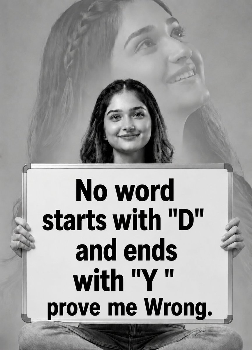 its_Mona02's tweet photo. No word starts with ‘D’ and ends with ‘Y’

Prove Me Wrong 👇👇 https://t.co/vLYK980kRA