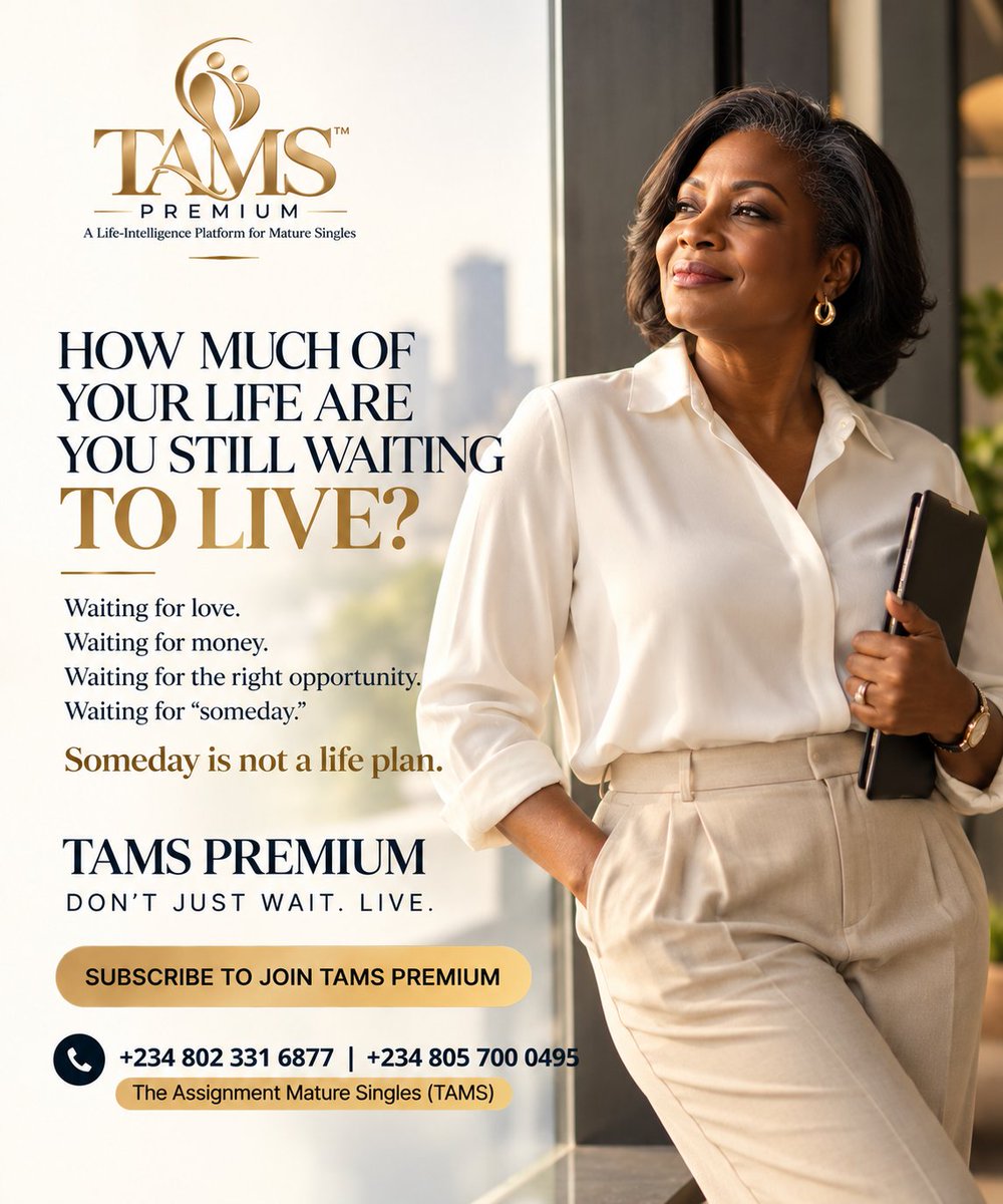 Deloyd23's tweet photo. Deferring personal growth, fulfillment, and strategic action until external conditions become "ideal" is a subtle trap.
Someday is not a life plan.
#TAMSPremium #MatureSingles
#Personalgrowth #Diaspora #ExecutiveLeadership #NigeriansinUk
#Lagosboatclub #LagosCountryClub https://t.co/H4Ve31IWP7