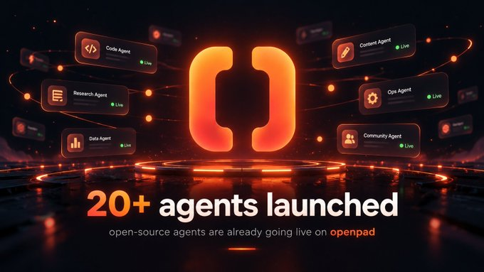 _openpadRobin's tweet photo. 20+ agents have already launched on openpad.  

that’s the part i care about most people are actually using the flow, shipping agents, and putting real projects onchain. https://t.co/hK3vxin6Bp