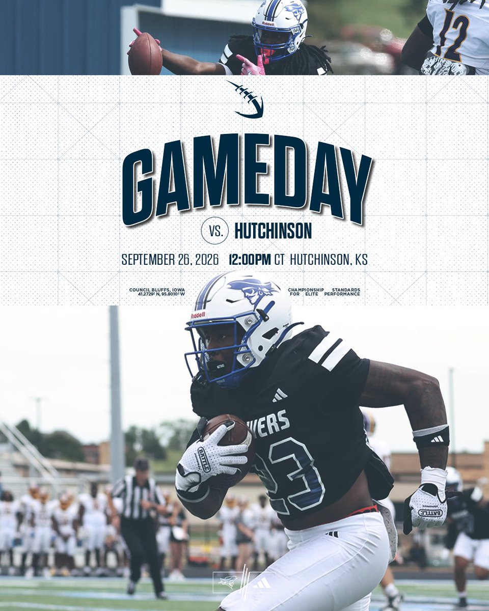ReiverFootball's tweet photo. #1 🆚 #2. On the road.  LET’S GET IT. 🔥

📍: Gowans Stadium | Hutchinson, KS
⏰: 12:00 pm
📺: ESPN+
📻: @897theriver 

#SailsUP🏴‍☠️ https://t.co/Df2LPjakDq
