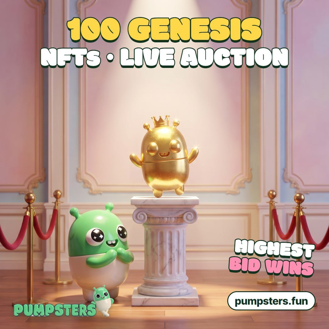 PumpstersPump's tweet photo. 100 Genesis NFTs. Live auction.

Each one is a 1/1. Gold, holo, lava, galaxy, jade. Highest bid wins.

That NFT becomes your Pumpster’s face and the picture of the coin it launches. Nobody else can use it.

Bid on https://t.co/gybJXf2Fjw

$PUMPSTERS

HZdGTPsJFn6hWQBYVfYrLr3xZ7F9h4jV4K92ttoQpump