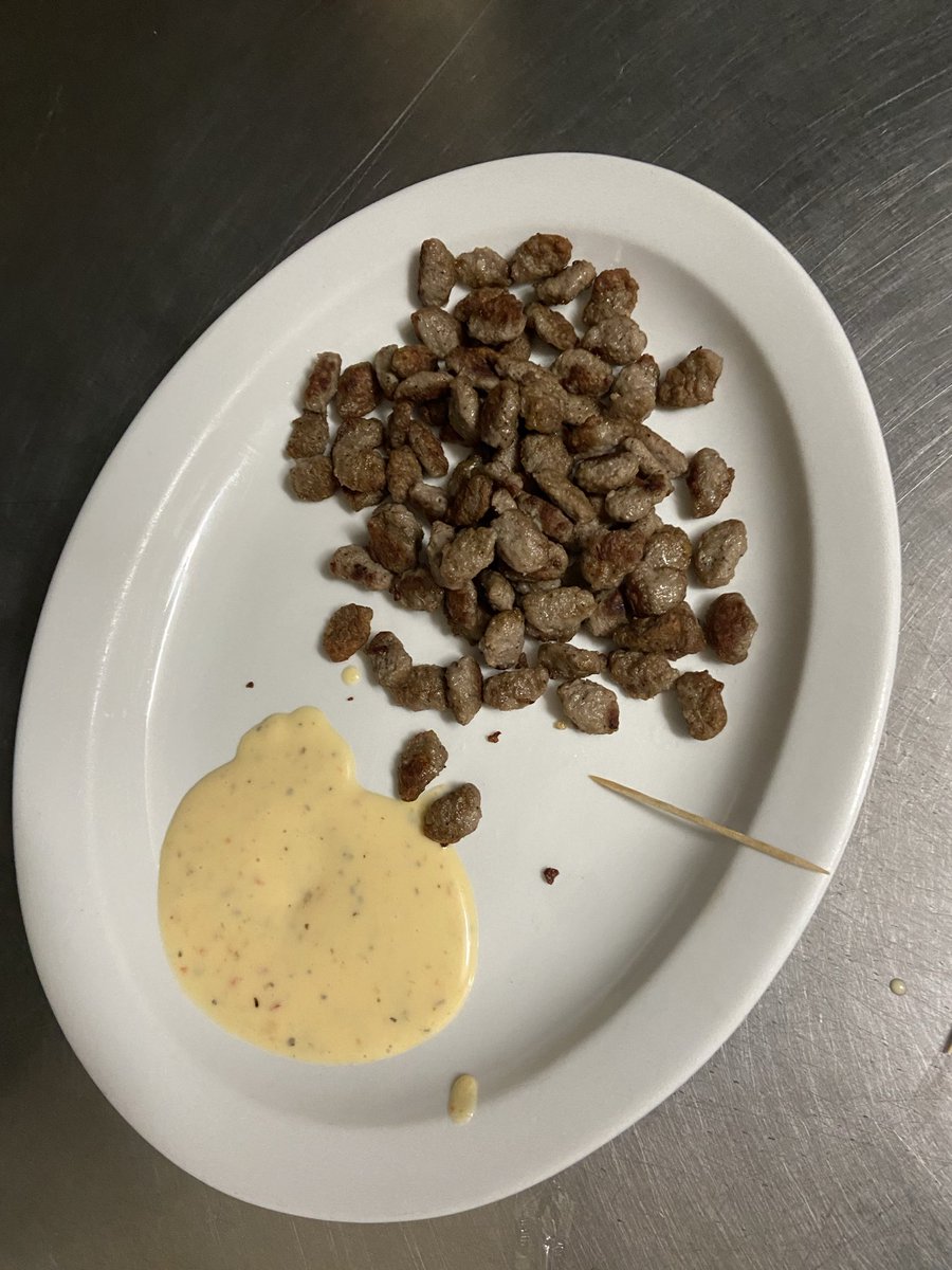 HomingBones's tweet photo. whenever im hungry and dont feel like making anything with too much effort at work i like to put pieces of beef in the oven and then eat it with this weird sauce with a toothpick. im not sure what the sauce is but i know it has horse radish in it or whatever it’s called https://t.co/nhS4VlRB8y