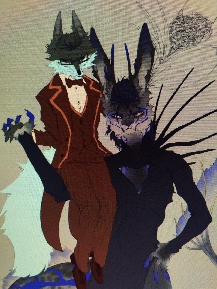 StarBreadMan's tweet photo. Yooo they getting married 

#furryart #wip https://t.co/HekqVLZplJ
