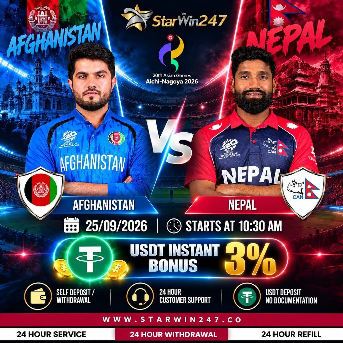 betprofamily's tweet photo. ๐ก๐ก๐ก๐ก๐ก๐ก๐ก๐ก๐ก๐ก
๐ฆ๐ซ AFGHANISTAN ๐ NEPAL๐ณ๐ต
Afghanistan walk in with firepower.
Nepal walk in with nothing to lose. ๐
Whatโs your callโ๏ธ โ AFG dominance or NEP surprise?๐ฅ
๐ฃ https://t.co/6zpwBTmLEn https://t.co/hDwO5vbXLg https://t.co/80gQ3qZsUy #luckyzone https://t.co/67Uv8I5aXE