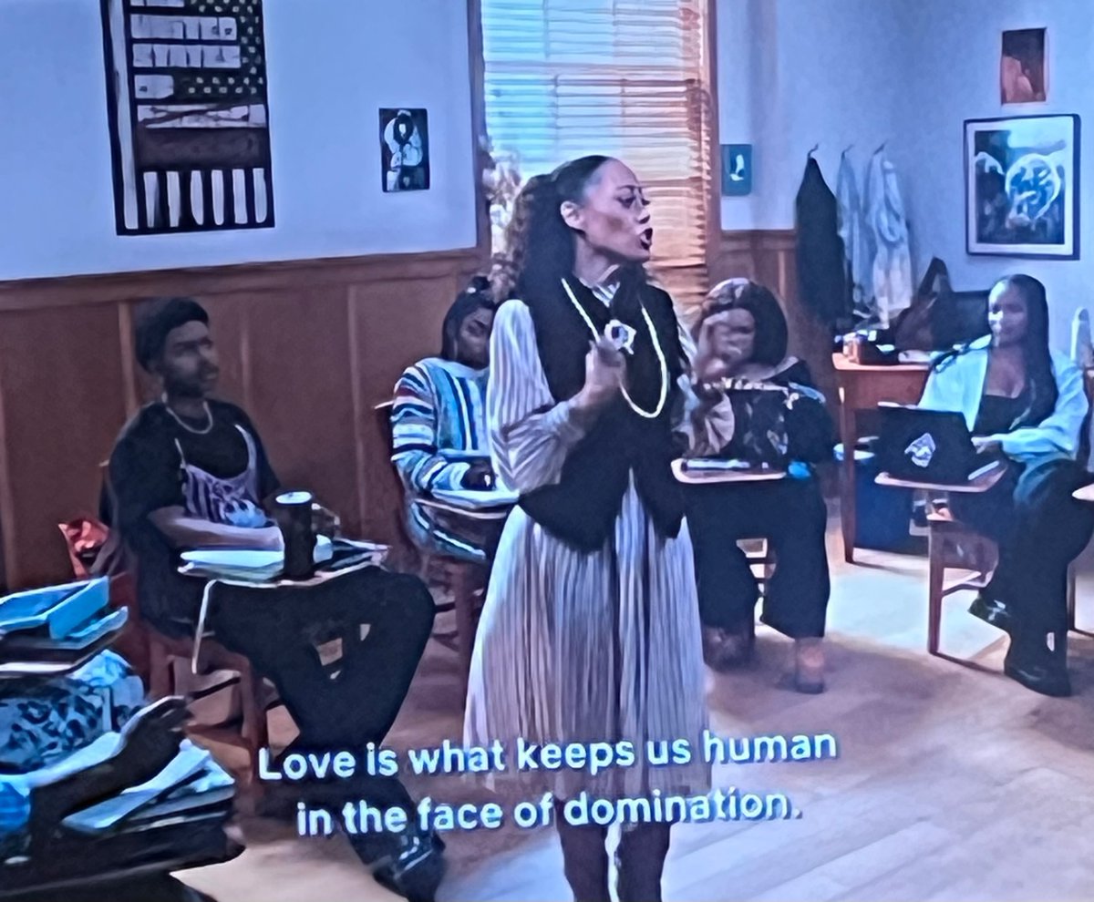 Melissa_Kimble's tweet photo. “Love is the heartbeat of liberation. Love is what keeps us human in the face of domination.”

Only Freddie could deliver that line 🥹🥹 🥹 #ADifferentWorld https://t.co/5faIJD8sAX